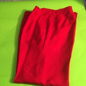 Silk-bright red trousers